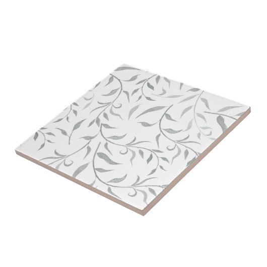 Silvery Vining Blätter Nahtlose Keramik Tile Fliese (Seite)