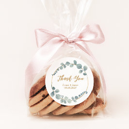 Silvery Watercolor Eucalyptus Wedding Sticker