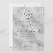 Silvery White Snowflakes Wintereinladungen Einladung (Vorderseite)