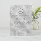 Silvery White Snowflakes Wintereinladungen Einladung (Stehend Vorderseite)