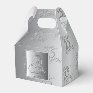 Silvery zum 25. Jahrestag der Hochzeit Geschenkschachtel