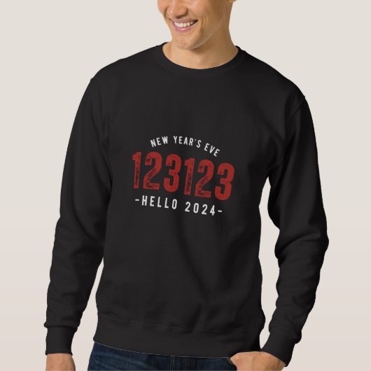 Silvester 123123 - Hallo 2024- Sweatshirt (Vorderseite)