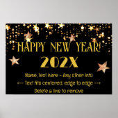 Silvester 18 x 12 Black & Gold Poster (Vorne)
