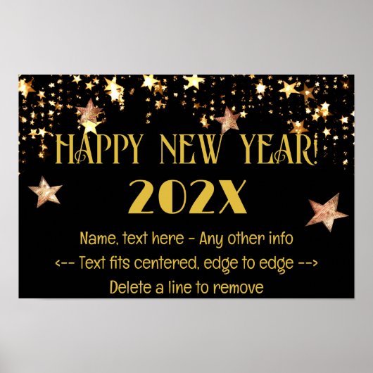 Silvester 18 x 12 Black & Gold Poster (Vorne)