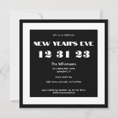 Silvester 2023 123123 B&W Platz Einladung (Rückseite)