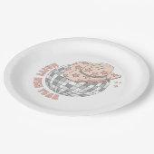 Silvester 2023 Retro Disco Cowboy Pappteller (Schrägansicht)