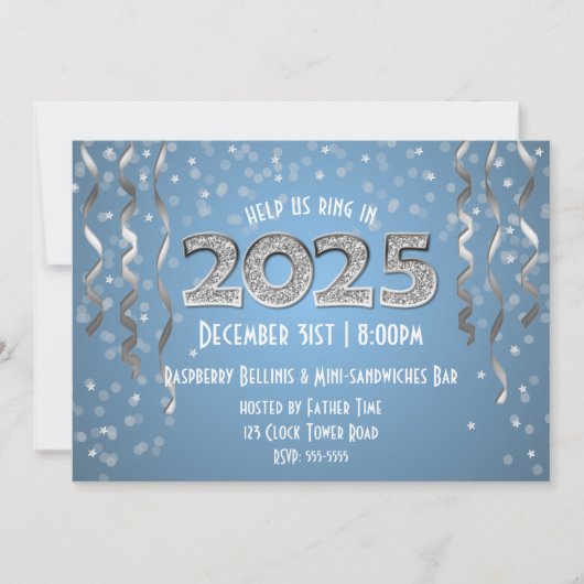Silvester 2025 in Diamanten Einladung (Vorderseite)