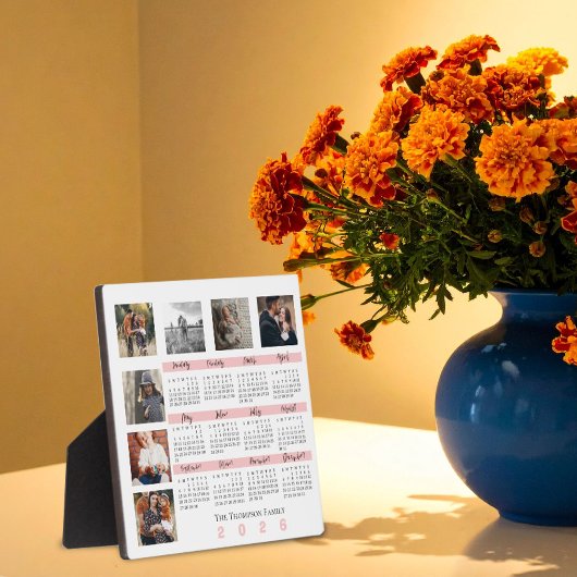 Silvester 2025 - Kalenderfamilie Multi Foto Collag Fotoplatte