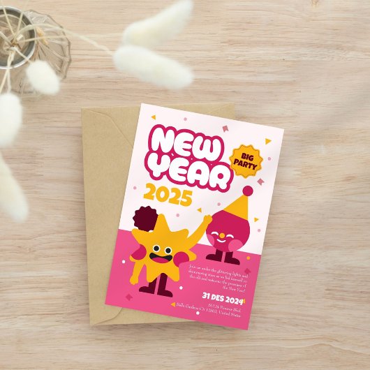 Silvester 2025 Party Einladung der Kinder