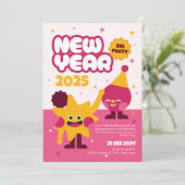 Silvester 2025 Party Einladung der Kinder (Stehend Vorderseite)