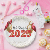 Silvester 2025 Party Roter und Goldmarsch Pappteller (Party)