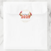Silvester 2025 Party Roter und Goldmarsch Runder Aufkleber (Tasche)