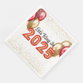 Silvester 2025 Party Roter und Goldmarsch Serviette (Ecke)