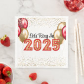 Silvester 2025 Party Roter und Goldmarsch Serviette (Beispiel)