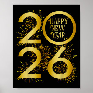 Silvester 2026 Feuerwerk - Frohes Neues Jahr 2026 Poster