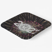 Silvester 2026 - Mond und Uhr Pappteller (Gewinkelt)