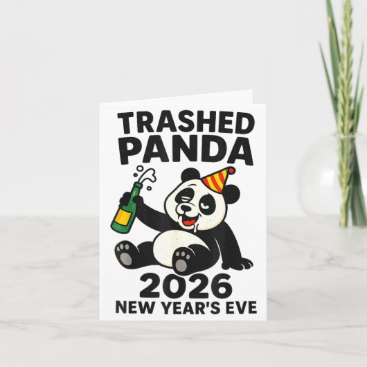 Silvester 2026 Trashed Panda Premium Karte (Vorderseite)