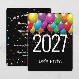 Silvester 2027 Partyballons Einladung