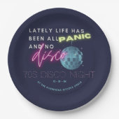 Silvester 70er Party Pappteller (Vorderseite)