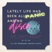 Silvester 70er Party Untersetzer (Vorderseite)