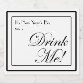 Silvester apothecary Style Drink Me! Alkoholflaschenetikett (Einzelnes Label)