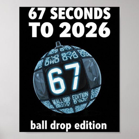 Silvester-Ball-Fall-Countdown Lustiger Brainrot Poster (Vorne)