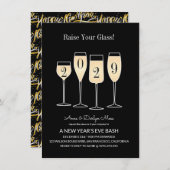 Silvester-Bash-Champagner Einladung (Vorne/Hinten)