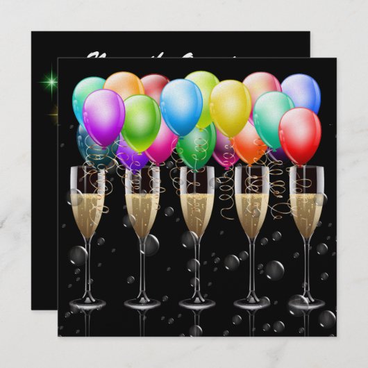 Silvester/Besondere Anlass Party - SRF Einladung (Vorne/Hinten)