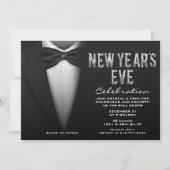 Silvester Bling Tuxedo Einladung (Vorderseite)