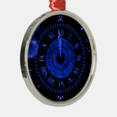 Silvester Blue Iris Clock Metal Ornament (Rechts)