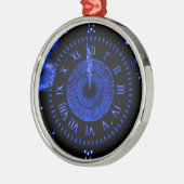 Silvester Blue Iris Clock Metal Ornament Aus Metall (Links)