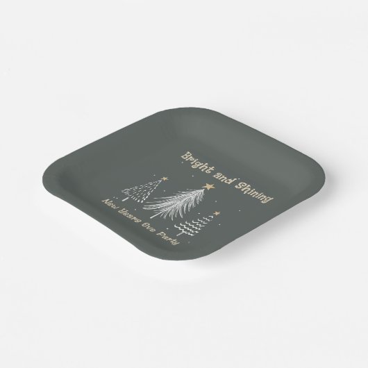 Silvester Bright and Shinting Holiday Party Pappteller (Gewinkelt)