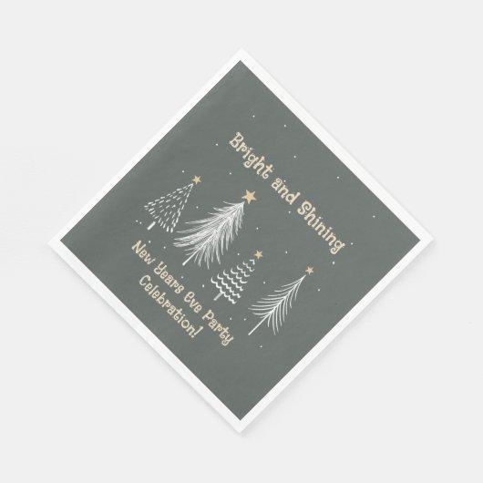 Silvester Bright and Shinting Holiday Party Serviette (Ecke)