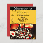 Silvester Casino Themenparty Einladung (Vorne/Hinten)