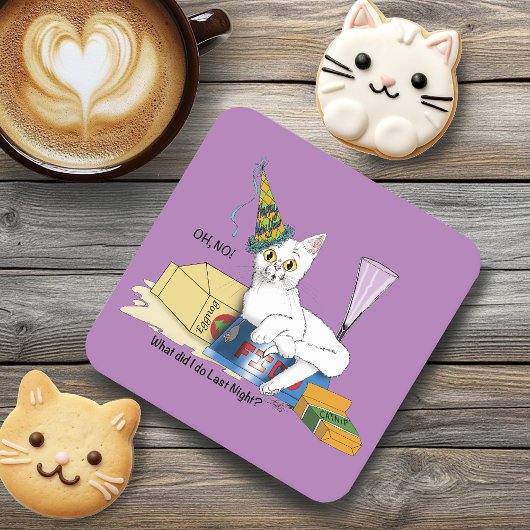 Silvester Cat Funny Rechteckiger Pappuntersetzer