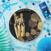 Silvester Champagner Black Gold Paper Plate Pappteller (Party)