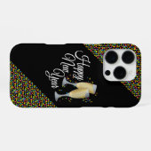 Silvester Champagner Gläser iPhone Hülle (Rückseite (Horizontal))