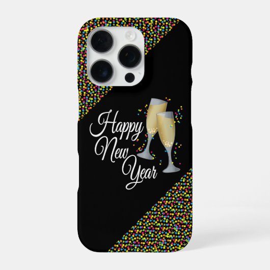 Silvester Champagner Gläser iPhone Hülle (Rückseite)