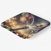 Silvester Champagner mit Popping Cork Pappteller (Gewinkelt)