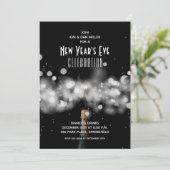 Silvester Champagner-Sparkling-Einladungen Einladung (Stehend Vorderseite)