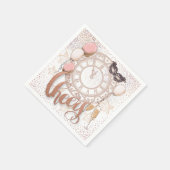 Silvester Clock Cheers Elegantes Skript Serviette (Ecke)