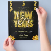 Silvester Club Party Goldene Feier Flyer (Hand)