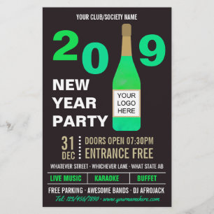 Silvester Club/Society Bash-Logo und Foto Flyer