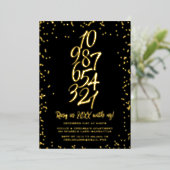 Silvester Confetti Countdown Folien Feiertagskarte (Stehend vorne)