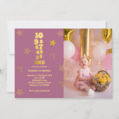 Silvester Countdown 1. Geburtstag Foto Einladung (Vorderseite)