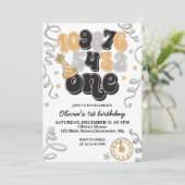 Silvester Countdown Erster Geburtstag Einladung (Stehend Vorderseite)