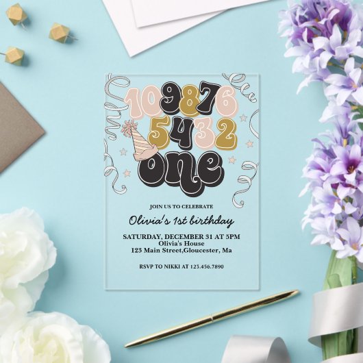 Silvester Countdown Erster Geburtstag Einladung (In Situ (Hochzeit))