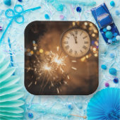 Silvester Countdown mit Wunderkerzen Pappteller (Party)