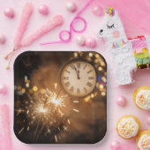 Silvester Countdown mit Wunderkerzen Pappteller (Party)