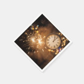 Silvester Countdown mit Wunderkerzen Serviette (Ecke)